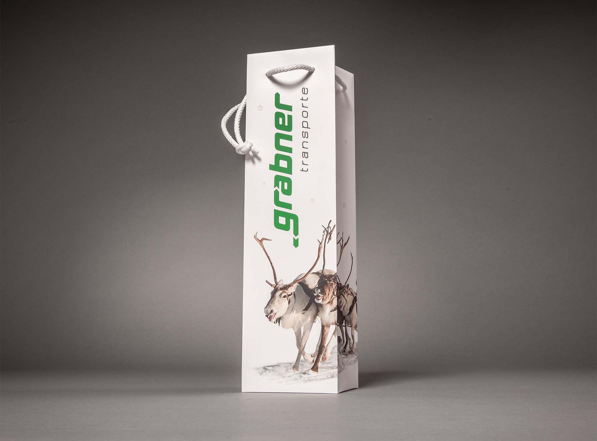 Individuell bedruckte Geschenktasche für Flaschen Motiv grabner